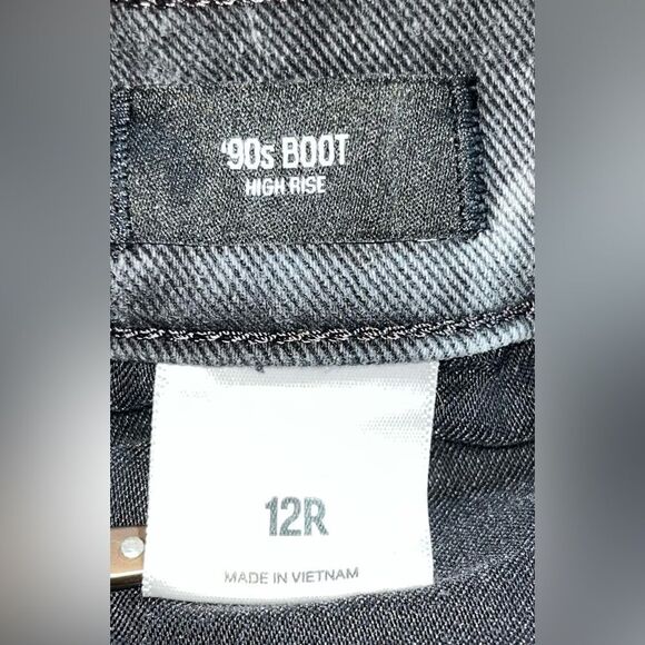 Express 90s Boot Jeans Flare High Rise - Gray Wash Stretch Women's 12R - Picture 4 of 5